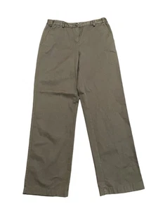 L.L.Bean Classic Fit Green Flat Front Chino Pants Khaki Business Office sz 8 - Picture 1 of 8