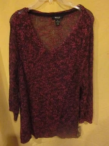 MUJER CROCHET TOP STYLE & CO SUÉTER JERSEY TALLA 1X NUEVO CON ETIQUETAS MACY'S NEGRO Y ROSA - Imagen 1 de 5