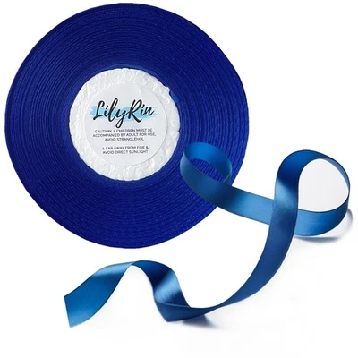 Royal Blue Ribbon 3/8 Inch x 36 Yards Craft Fabric Ribbon for Gift Wrapping - Image 1 of 4