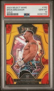 2023 Panini Select WWE Bron Breakker #182 Gold Prizm PSA 10 - Foto 1 di 2