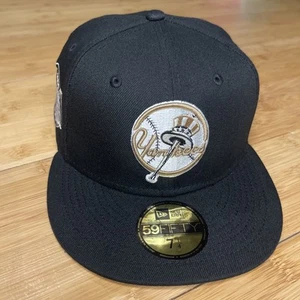 New Era 59FIFTY New York Yankees Primary Logo Black Wheat-UV 7 1/4 Hat SOLD-OUT - Picture 1 of 17