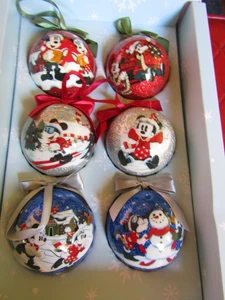 Neu in Verpackung 6er Set MICKEY MOUSE MINNIE MOUSE PLUTO Kunststoff Christbaumschmuck - Bild 1 von 3