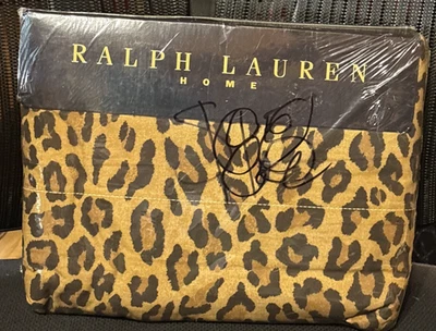 Sábana plana Ralph Lauren Aragón estampado leopardo tamaño doble (NUEVA SIN ABRIR) Foto 1 de 4