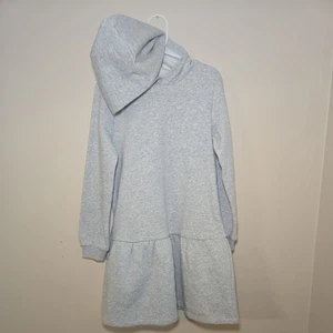 Tucker +Tate Hooded Tutu Dress Sweatshirt Sweater Dress Grey Size 7 Girls - Picture 1 of 11