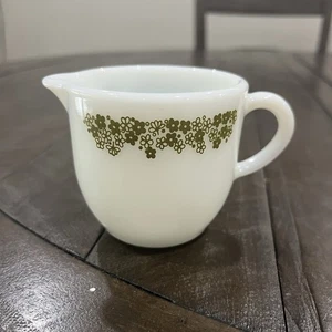 Vintage Pyrex Creamer Tableware by Corning USA Spring Blossom Green Corelle Used - Picture 1 of 7