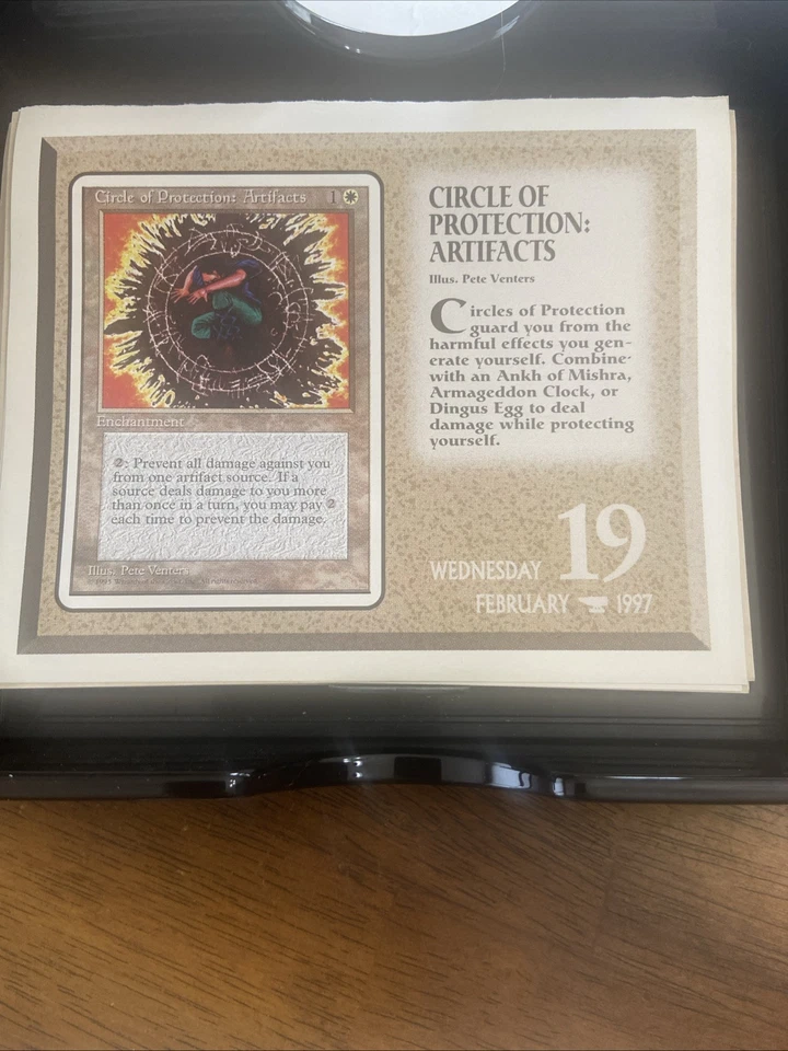 MTG 1997 Magic desk calendar page Circle of Protection: Artifacts February 19 - Image 1 of 1