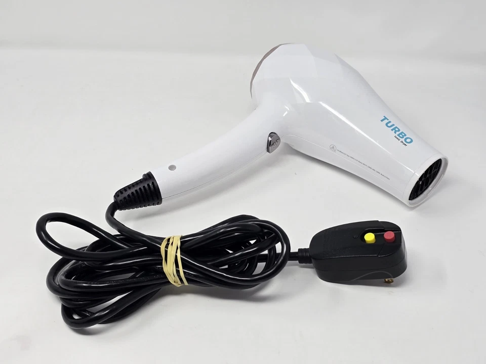 Secador de pelo iónico InStyler Blu Turbo blanco con Cool Shot 2 ajustes de calor funciona Foto 1 de 4