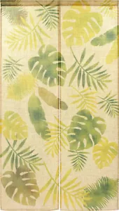 Japanese NOREN Split Curtain Monotone Monstera Hemp style 85×150cm 2518 - Picture 1 of 9