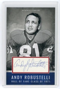 Andy Robustelli Signed Cut Display - New York Giants Photo Card HOF Auto - Picture 1 of 2