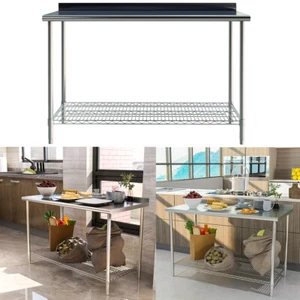 Stainless Steel Wire Shelf Work Table Food Prep Commercial Kitchen Work Bench UK - Picture 1 of 47