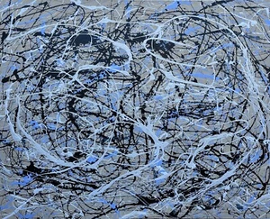 Astratto Opera D'Arte Composizione IN Pollock Stile Copenaghen Arte 150x120CM - Imagen 1 de 15
