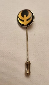Spilla stick smalto simbolo nero e oro vintage mistero sconosciuto - Foto 1 di 9