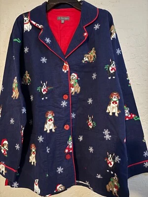  Pijama PJ Salvage Navidad Perros SOLO SUPERIOR Talla Pequeña S Foto 1 de 4