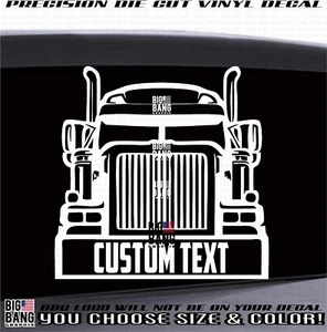 Custom TEXT Big Rig Semi Vinyl Decal Sticker Trucker Truck Driver Vintage Truck - Bild 1 von 4
