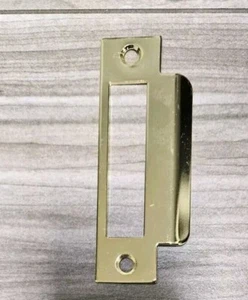 4-7/8" Brass Plated Strike Plate Large Hole - Picture 1 of 1