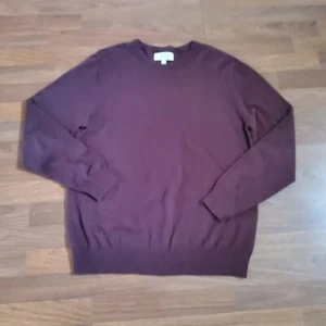 Hawker Rye Men's Pullover Cotton Cashmere Sweater L Brown New - Picture 1 of 7