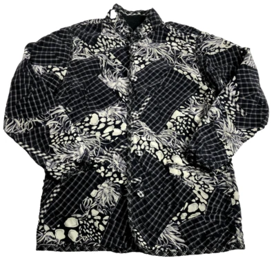 Koos Of Course Silk Jacket Blazer Size Small Black White Print Button Floral - Image 1 of 4