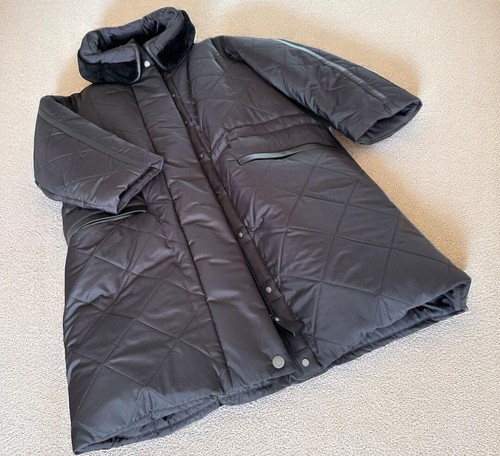 HERMÈS HERMES Giubbotto Lungo Piumino Imbottito Nero Taglia:42 con Etichetta Appendiabiti Copri Donna