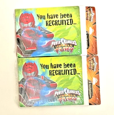 POWER RANGER Jungle Fury You Have Been Recruited 16 Birthday Party Invitations - Image 1 of 2
