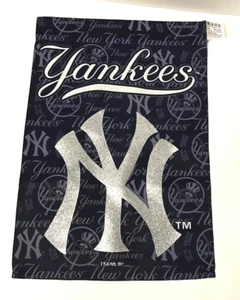 New York Yankees MLB doppelseitige Wildleder & Glitzer Garten Flagge 12,5" x 18" - Bild 1 von 3