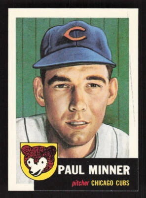 1991 Topps Archives 1953 #92 Paul Minner Chicago Cubs - Image 1 of 2