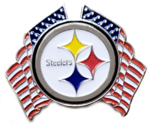 Steelers Pins Pittsburgh Steelers Pin US Double Flag Logo NFL Football Pin