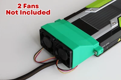 Nvidia Tesla 40mm Fan Kit for 2 fans for M40,K80,P40,P100,V100s - Fans Include - Image 1 of 4