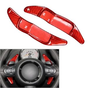 2ⅹ Steering Wheel Shift Paddle Fit Mini R55 R56 R57 R58 R59 R60 Carbon Fiber Red - Picture 1 of 9