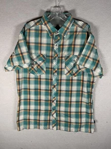 Kuhl Eluxur Shirt Mens Size Large Blue Plaid Pearl Snap Lightweight Outdoor - Picture 1 of 9