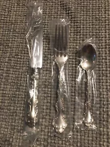 Pompadour By Birks Sterling .925 Silver fork spoon Knife French new - Picture 1 of 7
