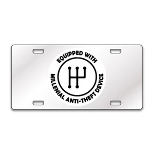 MILLENIAL ANTI THEFT FUNNY Chrome or Black Acrylic License Plate CUSTOM LP0084 - Picture 1 of 10