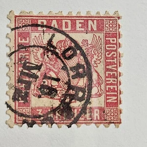 Germany Baden Stamp Sc 20, Used F/VF (412W-02) - Picture 1 of 1