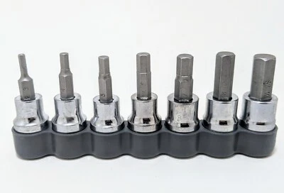 NEW CRAFTSMAN 7 PIECE METRIC HEX ALLEN SOCKET SET 3/8 INCH DRIVE 3 - 10MM - Image 1 of 2