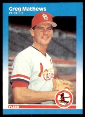 1987 Fleer Greg Mathews Rookie B St. Louis Cardinals #303 - Image 1 of 2