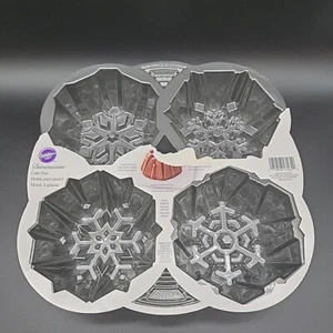 Wilton Dimensions 4 Cavity Snowflake Cake Pan Contoured Snow Christmas Holiday - Picture 1 of 8