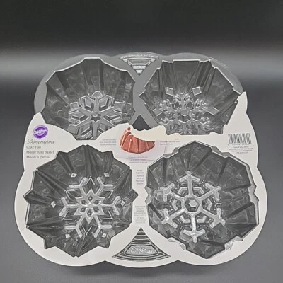 Wilton Dimensions 4 Cavity Snowflake Cake Pan Contoured Snow Christmas Holiday - Image 1 of 4