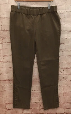 Soft Surroundings Metro Snap Ankle Pull On Denim Leggings Stretch Brown Petite M - Image 1 of 4