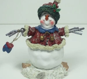 Snowman Figurine With Hat Coat Mittens 6 Inch Figurine  - Picture 1 of 7