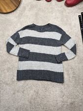 American Eagle Sweater Womens Medium Wool Blend Cable Knit AE Horizontal Stripe