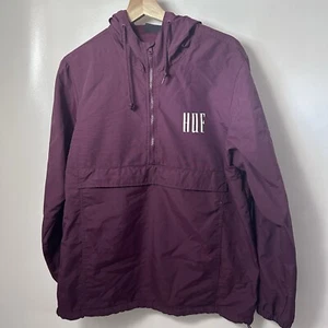 Huf Jacket The Marka Anorak Maroon Red Oversized Baggy Windbreaker Skater Fly M - Picture 1 of 8