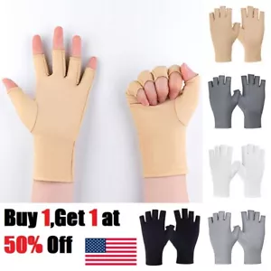 Fingerless Gloves UV Protection Sunscreen Gloves Summer Outdoor Driving Unisex - Picture 1 of 17