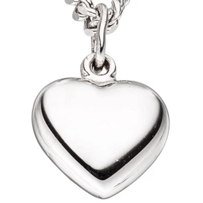 Ciondolo Piccolo Cuore Cuoricino Arrotondato In Argento 925 Lucido, Bambini - Immagine 1 di 2