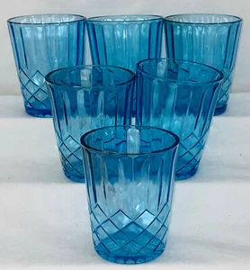 6 US Glass AUNT POLLY BLUE *3 1/2” 8 oz TUMBLERS* - Picture 1 of 1