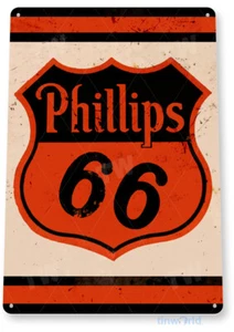 Letrero de gasóleo Phillips 66, gasolinera, garaje, tienda de automóviles, letrero de lata retro B519 - Imagen 1 de 2