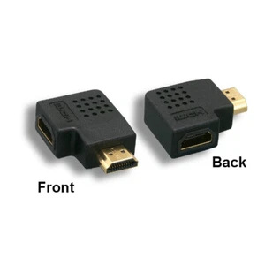 HDMI 90° Vertikal Flach Adapter Stecker/Buchse Gender Changer Vergoldet Kontakt TV - Bild 1 von 1