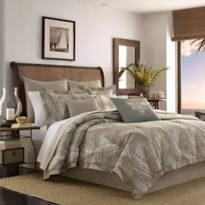 Tommy Bahama Bettdecke (4 Stck.) Wendbare Baumwolle weiches Schlafzimmer Leinen braun Queen - Bild 1 von 6