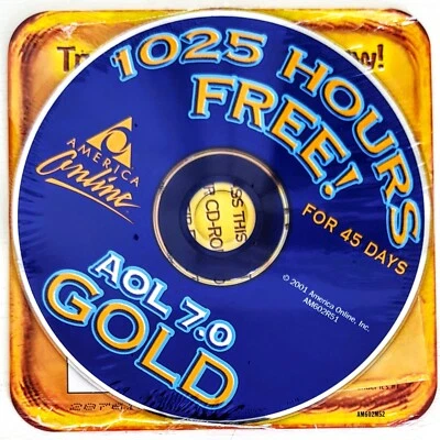 "USPS GOLD" America Online Collectible / Install Disc, Vintage AOL CD, ver "7.0! - Image 1 of 2