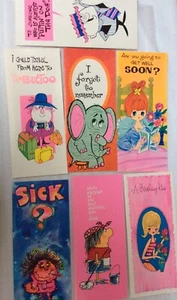Vintage Crystal Greetings Cards Why Not? 7 Humorous Colorful Different Mod Retro - Imagen 1 de 9