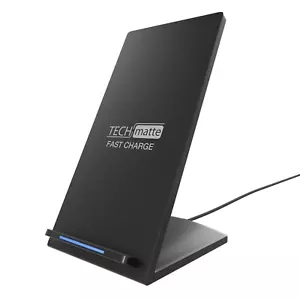 TechMatte Fast Wireless Charging Stand/Dock for Qi-Enabled Devices (Black) - Picture 1 of 9