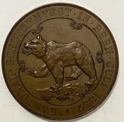 Suiza Berna 1837 Festival de Tiro Medalla de Bronce Bubenberg. Tonificado FDC Foto 1 de 4